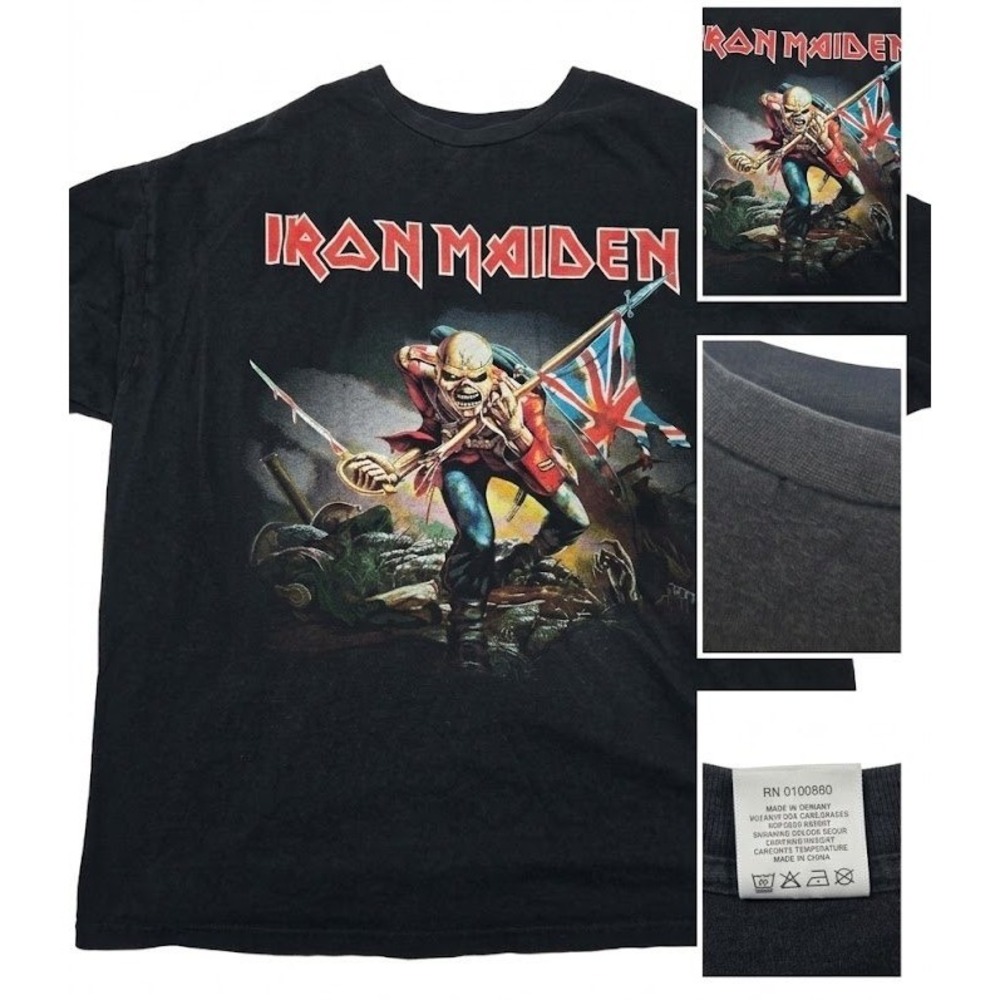 Iron Maiden The Trooper T Shirt Mens 2XL Black Eddie Heavy Metal Band Graphic